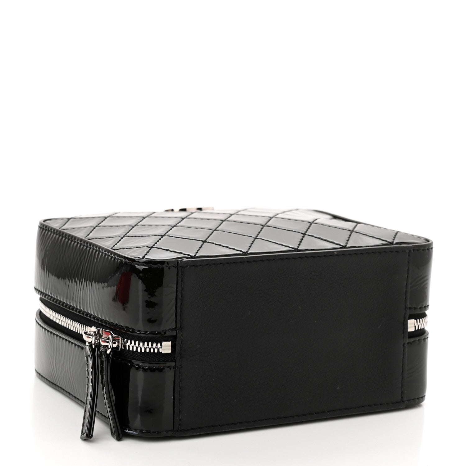 Chanel Patent Quilted Travel Kit Vanity Case Black 4 of 11