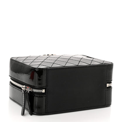 Chanel Patent Quilted Travel Kit Vanity Case Black 4 of 11