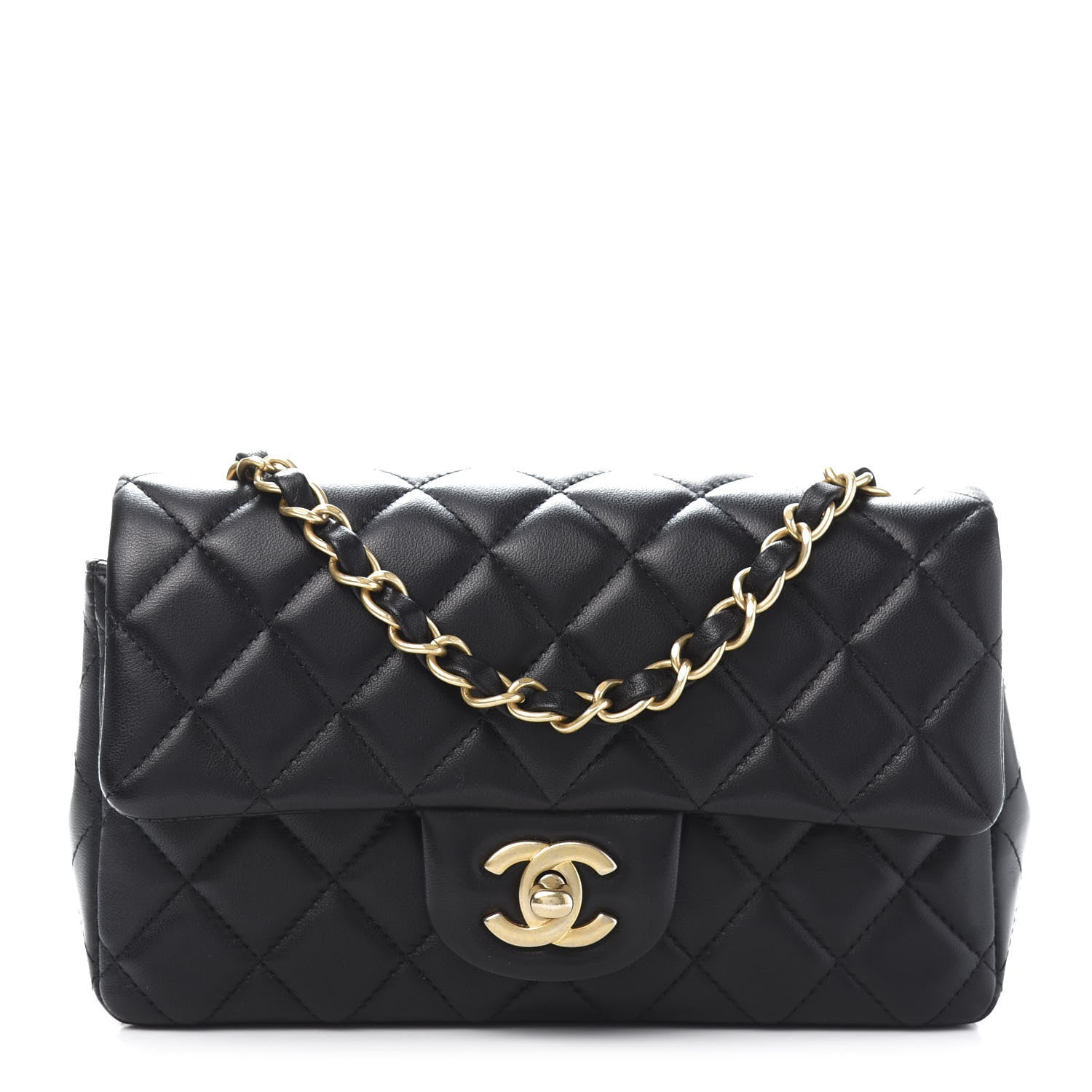 Chanel Lambskin Quilted Mini Rectangular Flap Black 1 of 11