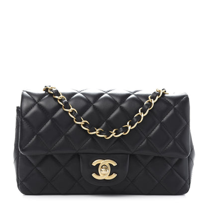 Chanel Lambskin Quilted Mini Rectangular Flap Black 1 of 11