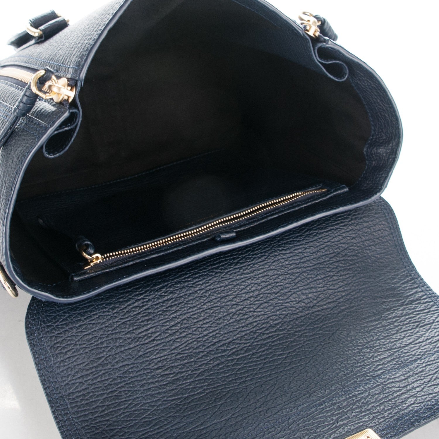 3.1 Phillip Lim 3.1 Textured Calfskin Medium Pashli Satchel Ink 5 of 7