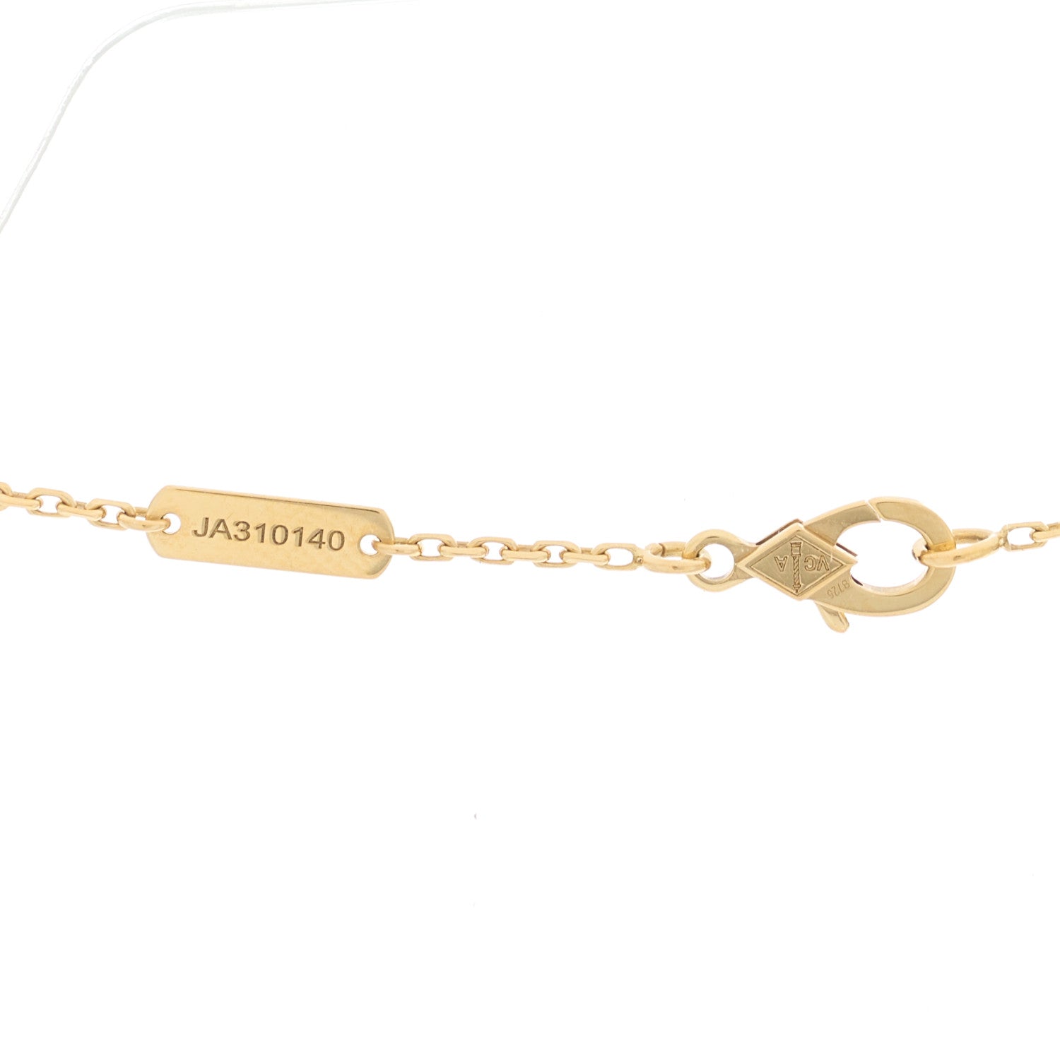 Van Cleef & Arpels 18K Yellow Gold Mother of Pearl Lucky Alhambra Butterfly Pendant Necklace 4 of 5