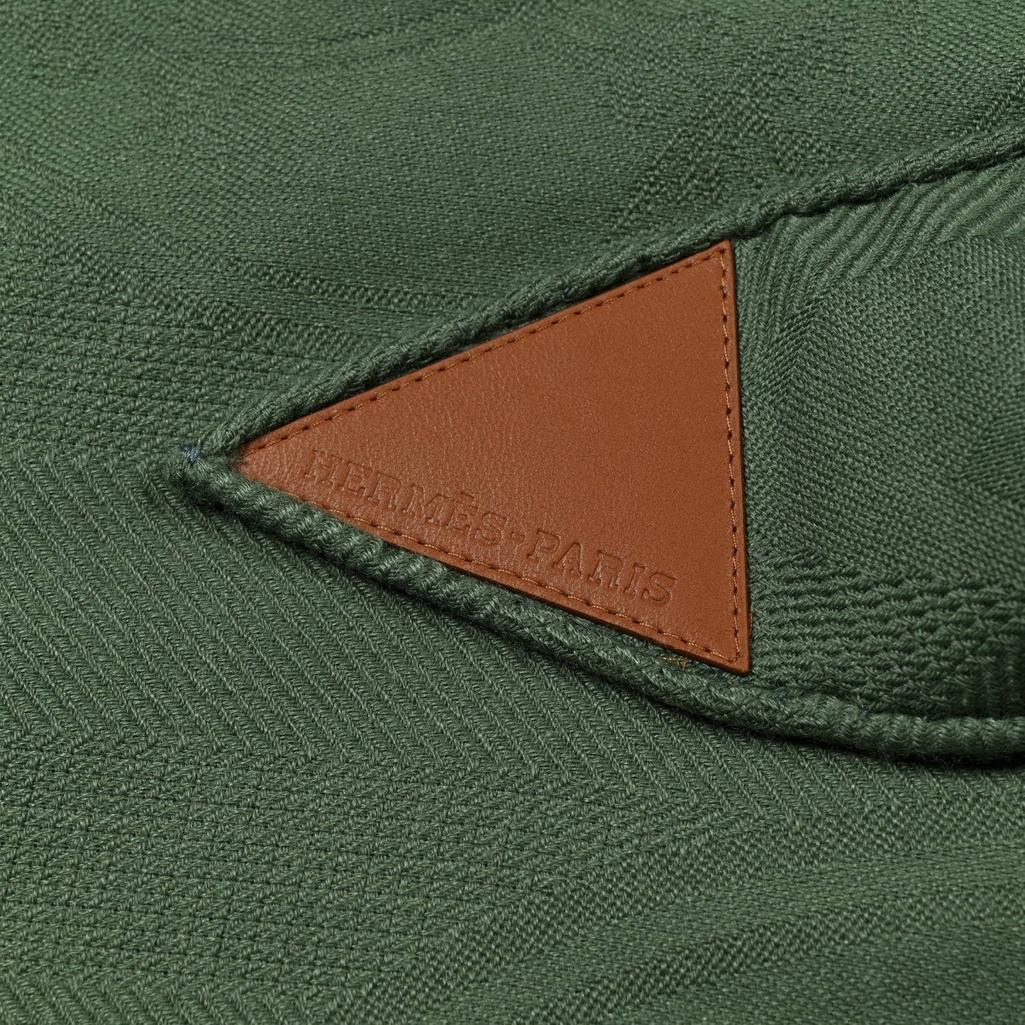 Cashmere Silk New Libris Losange Scarf GM Vert Sauge