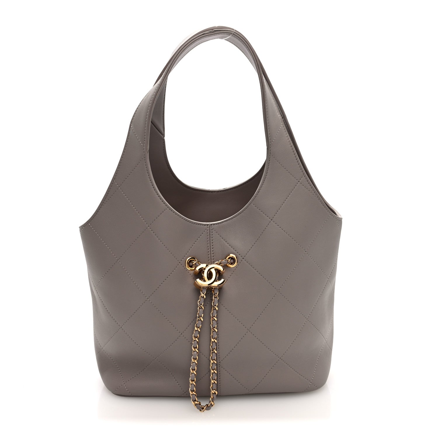Chanel Calfskin Quilted Shopping Bag Dark Grey 1 of 10