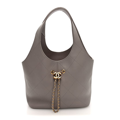 Chanel Calfskin Quilted Shopping Bag Dark Grey 1 of 10