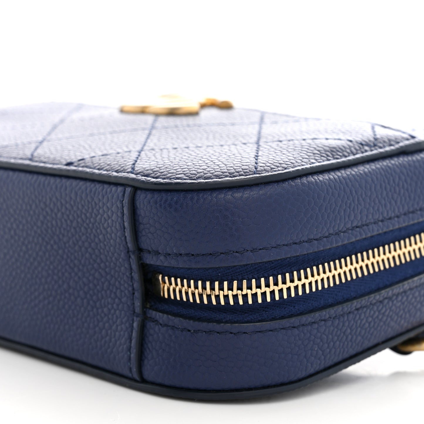 Caviar Quilted Waist Bag Navy Blue