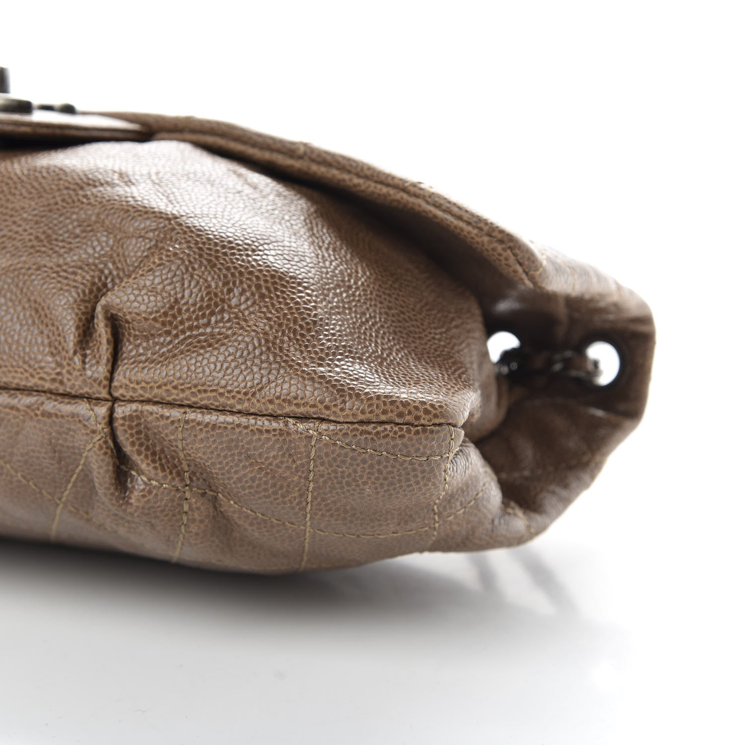 Chanel Caviar Quilted Medium Elastic Flap Brown 7 of 10