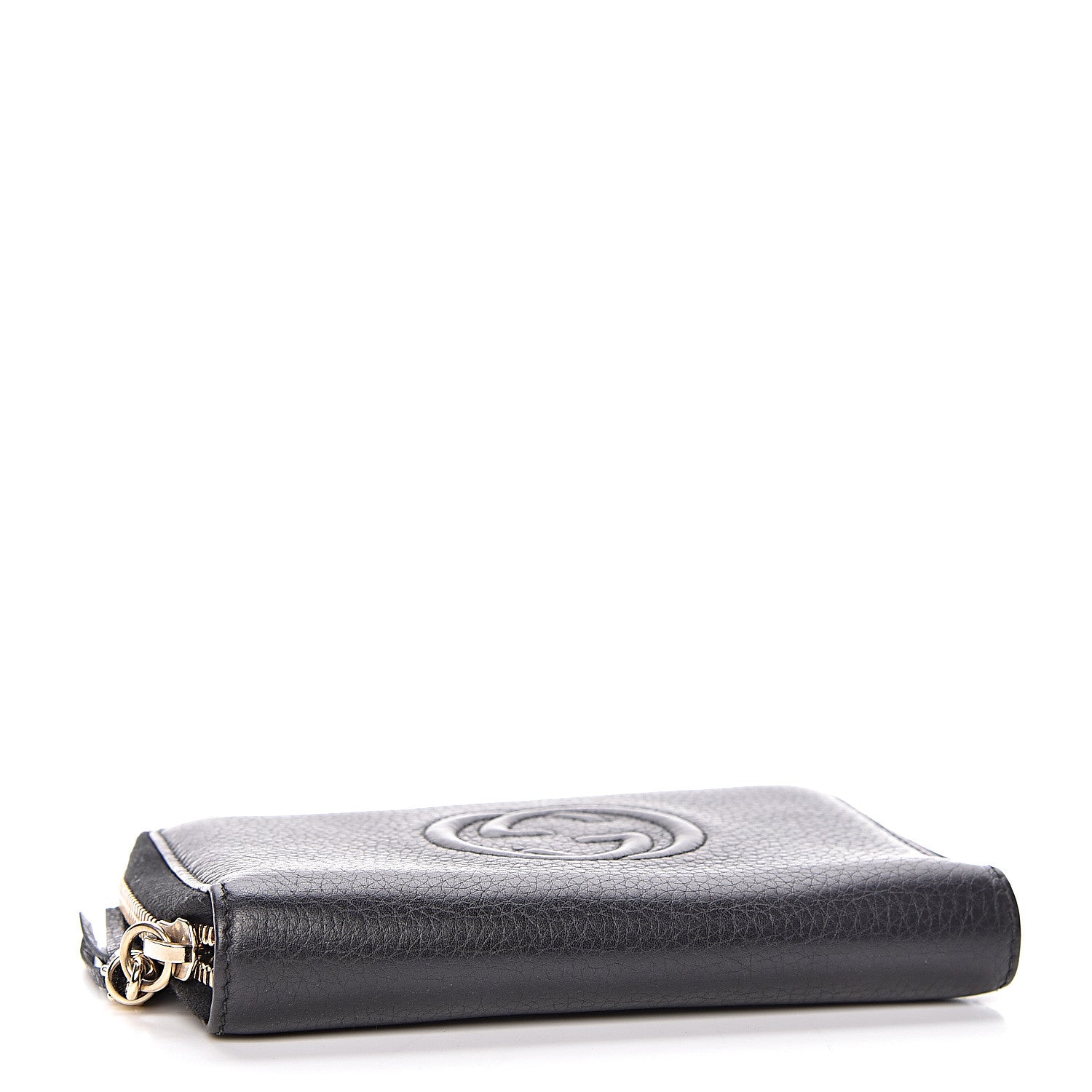 Gucci Pebbled Calfskin Medium Soho Zip Around Wallet Black 4 of 8