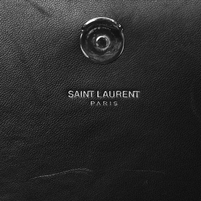 Saint Laurent Suede Fringe Chain Small Monogram Satchel Black 7 of 8