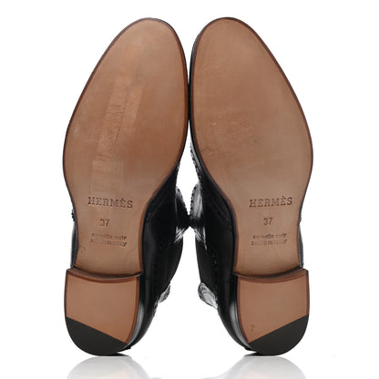 Hermes Calfskin Brighton Ankle Boots 37 Black 4 of 4