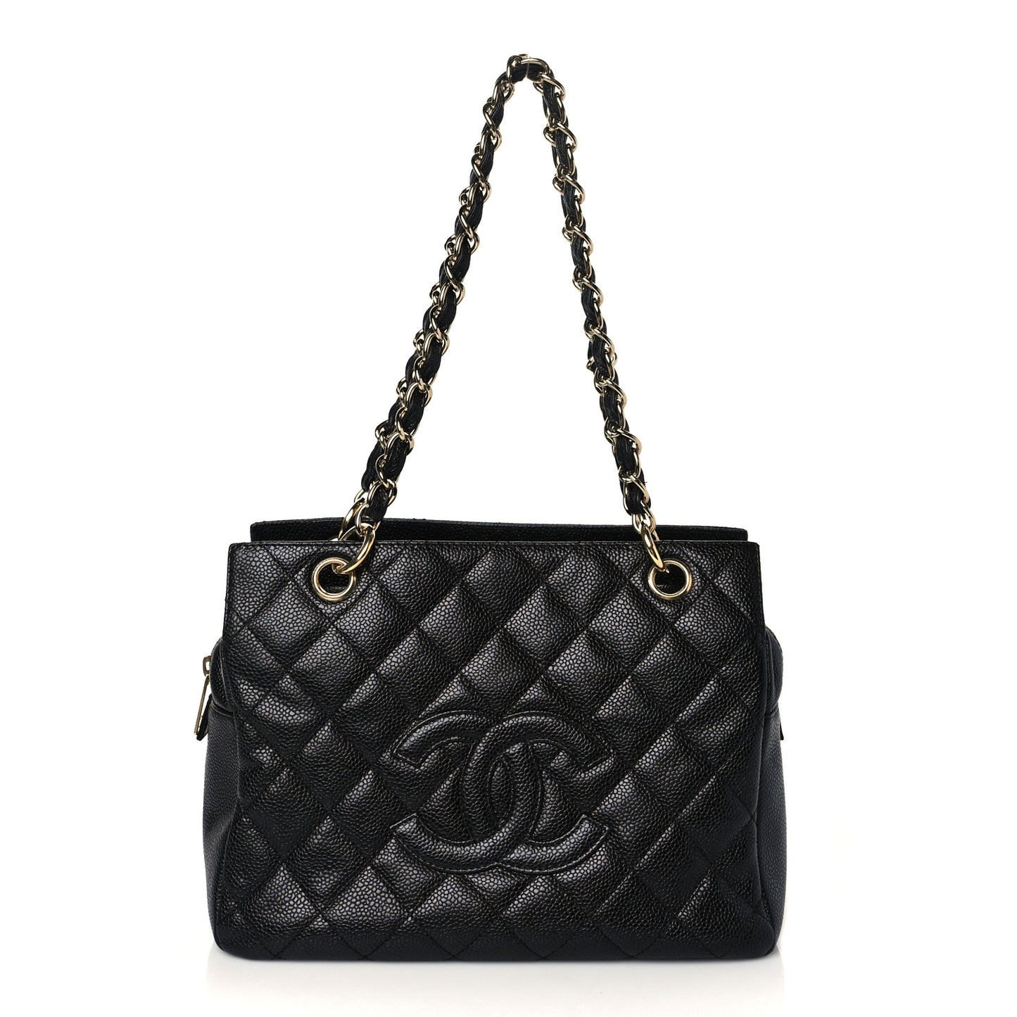 Caviar Quilted Petit Timeless Tote PTT Black