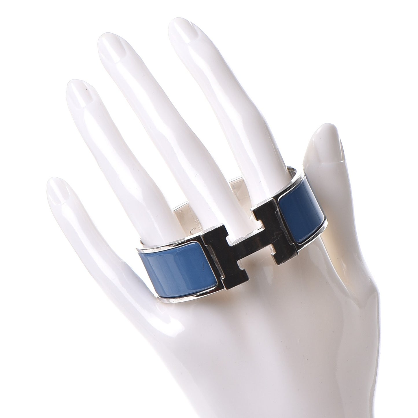 Enamel Wide Clic Clac H Bracelet PM Bleu Turquin