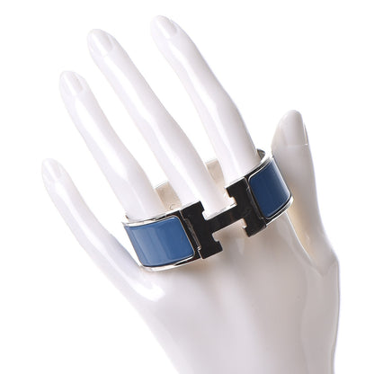 Hermes Enamel Wide Clic Clac H Bracelet PM Bleu Turquin 2 of 4