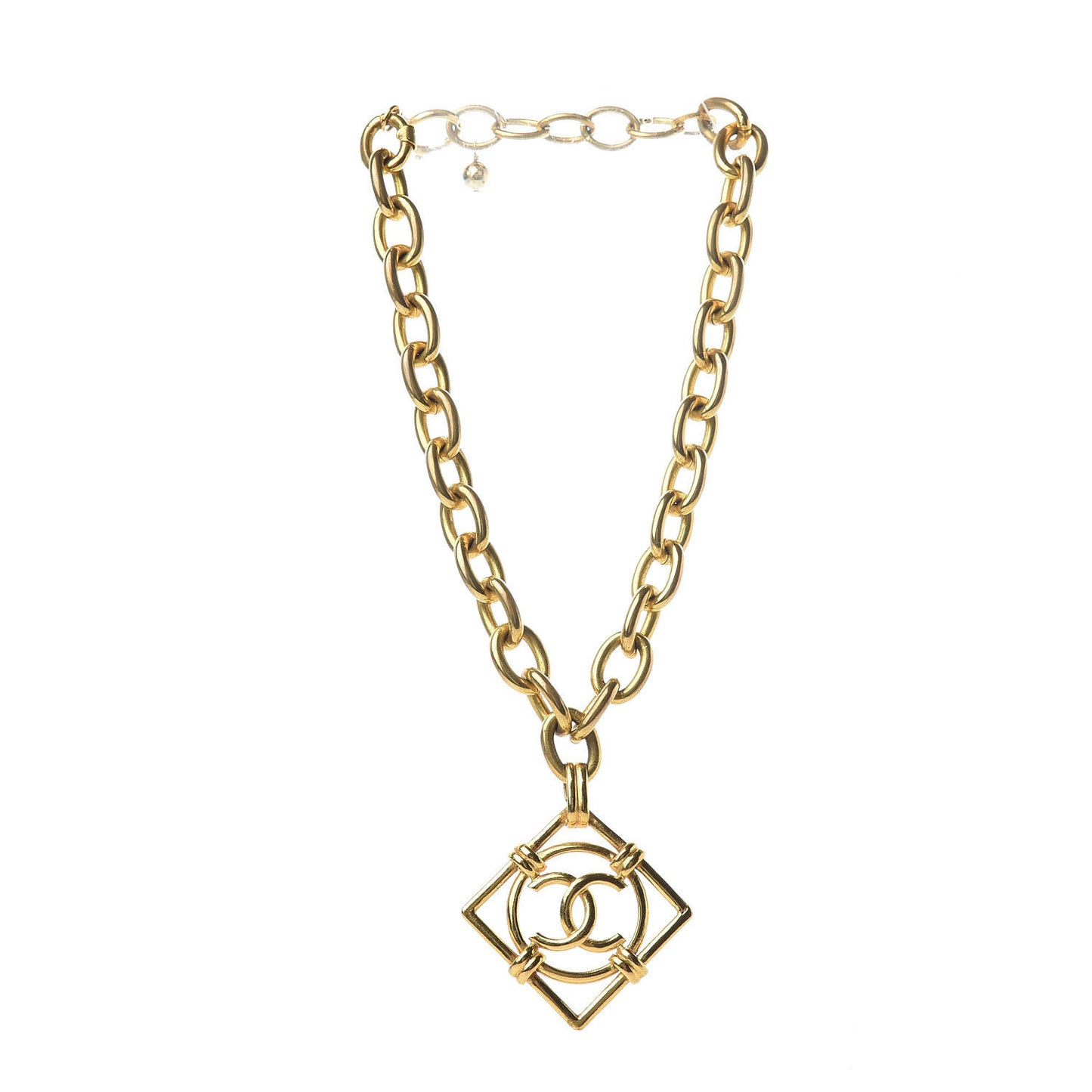 CC Chain Pendant Necklace Gold