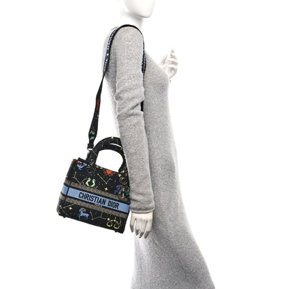 Christian Dior Canvas Pixel Zodiac Embroidered Medium Lady D-Lite Nero Multicolor 2 of 10