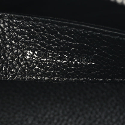 Balenciaga Grained Calfskin City Logo XXS Ville Top Handle Bag Black White 6 of 9