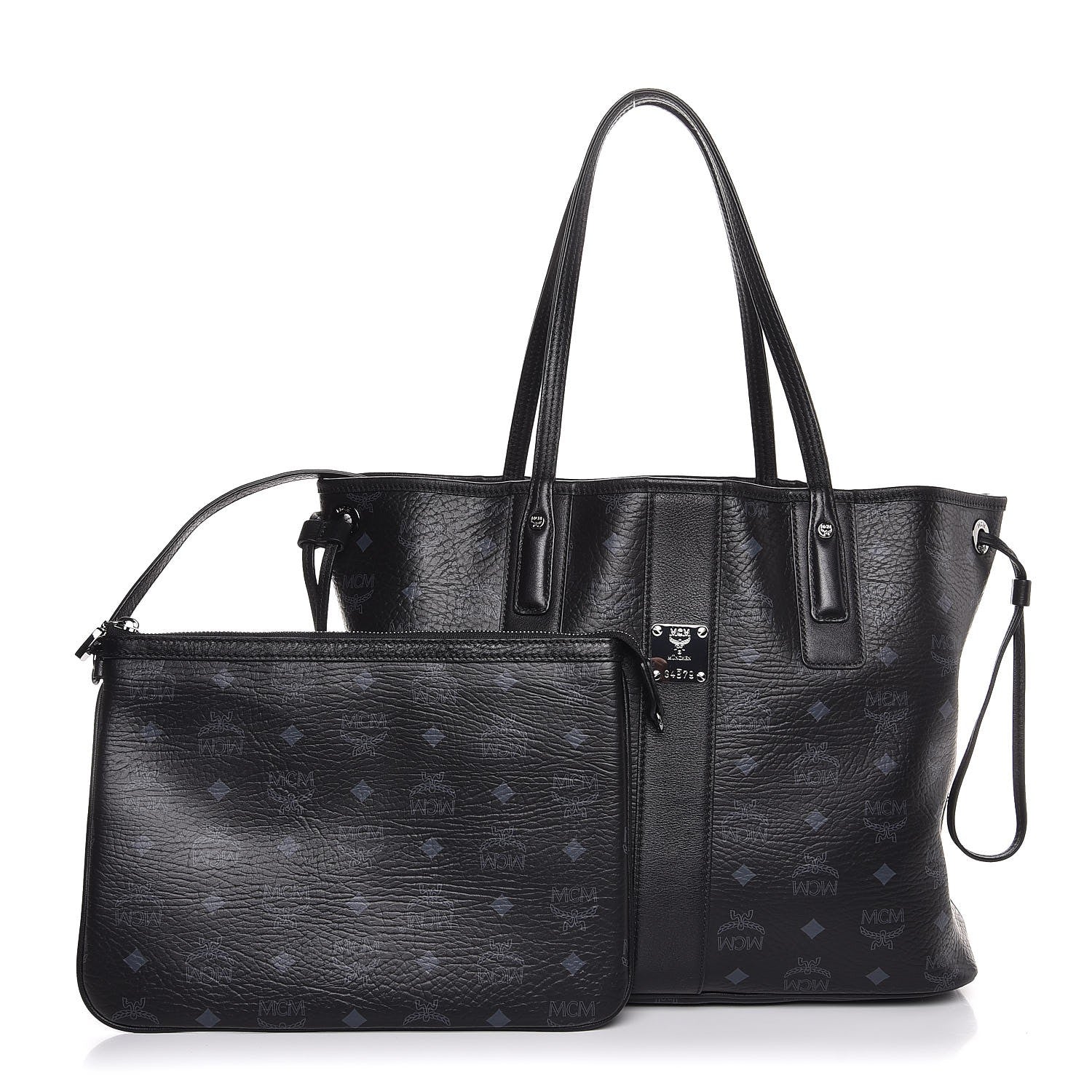 MCM Visetos Medium Liz Reversible Shopper Tote Black 1 of 16