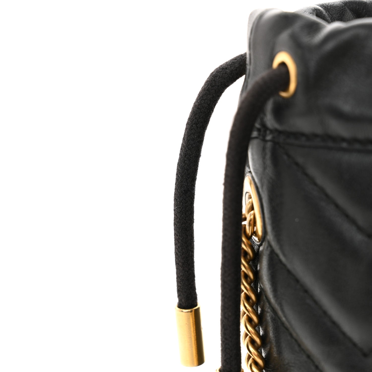 Gucci Calfskin Matelasse Mini GG Marmont 2.0 Bucket Bag Black 13 of 13