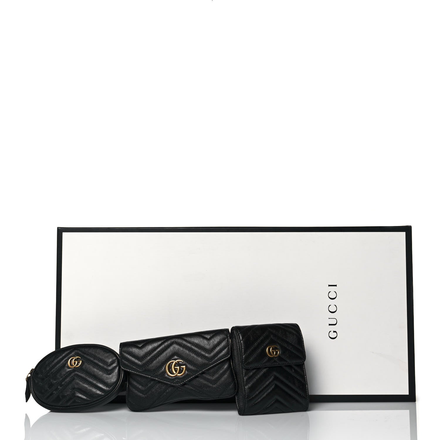 Gucci Calfskin Matelasse GG Marmont 2.0 Multi Belt Bag 85 34 Black 27 of 27