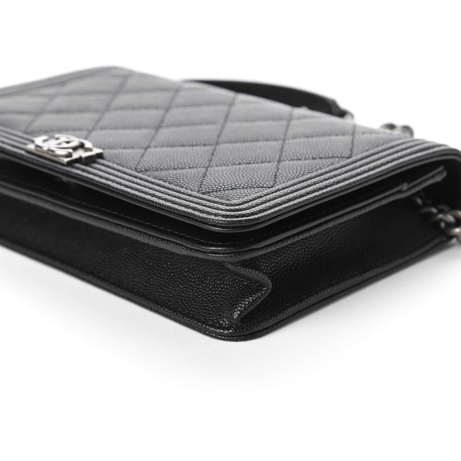Chanel Caviar Quilted Boy Wallet On Chain WOC Black 7 of 11
