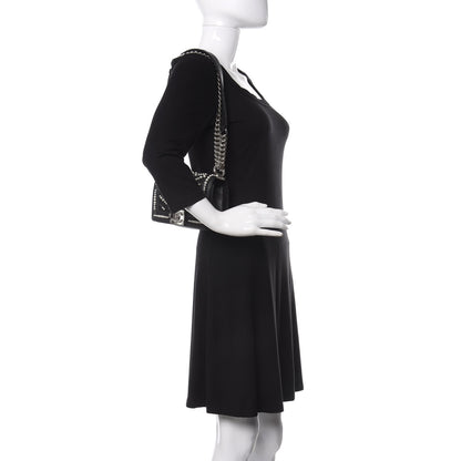 Chanel Calfskin Pearl Chevron Small Boy Flap Black 2 of 11