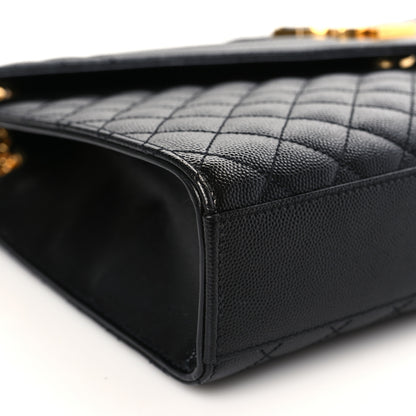 Saint Laurent Grain De Poudre Textured Mixed Matelasse Large Triquilt Monogram Satchel Black 7 of 8