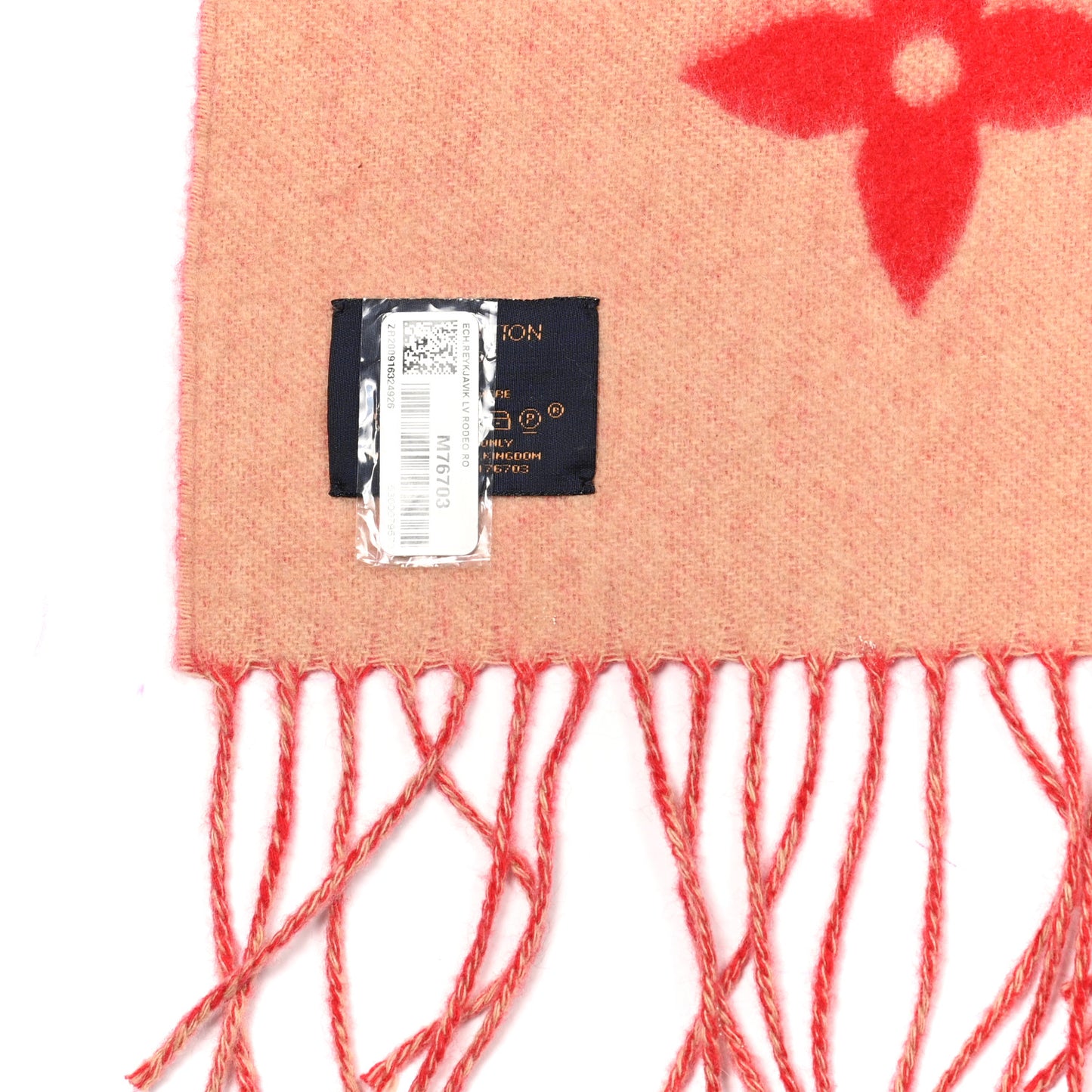 Cashmere Monogram Rodeo Reykjavik Scarf Red