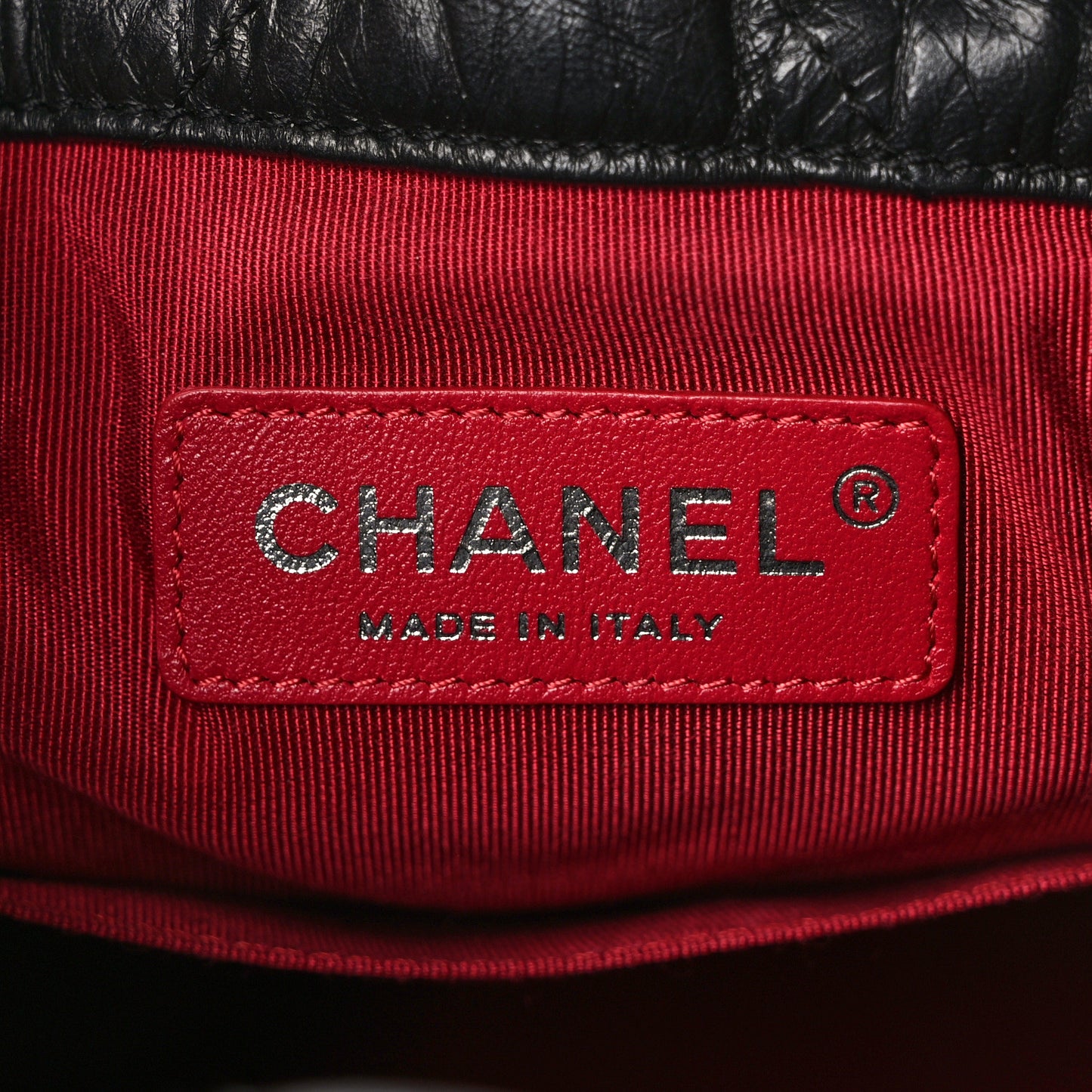 Aged Calfskin Chevron Quilted Small Gabrielle Backpack Black