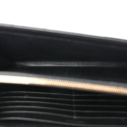 Saint Laurent Grain De Poudre Matelasse Chevron Monogram Chain Wallet Black 5 of 11