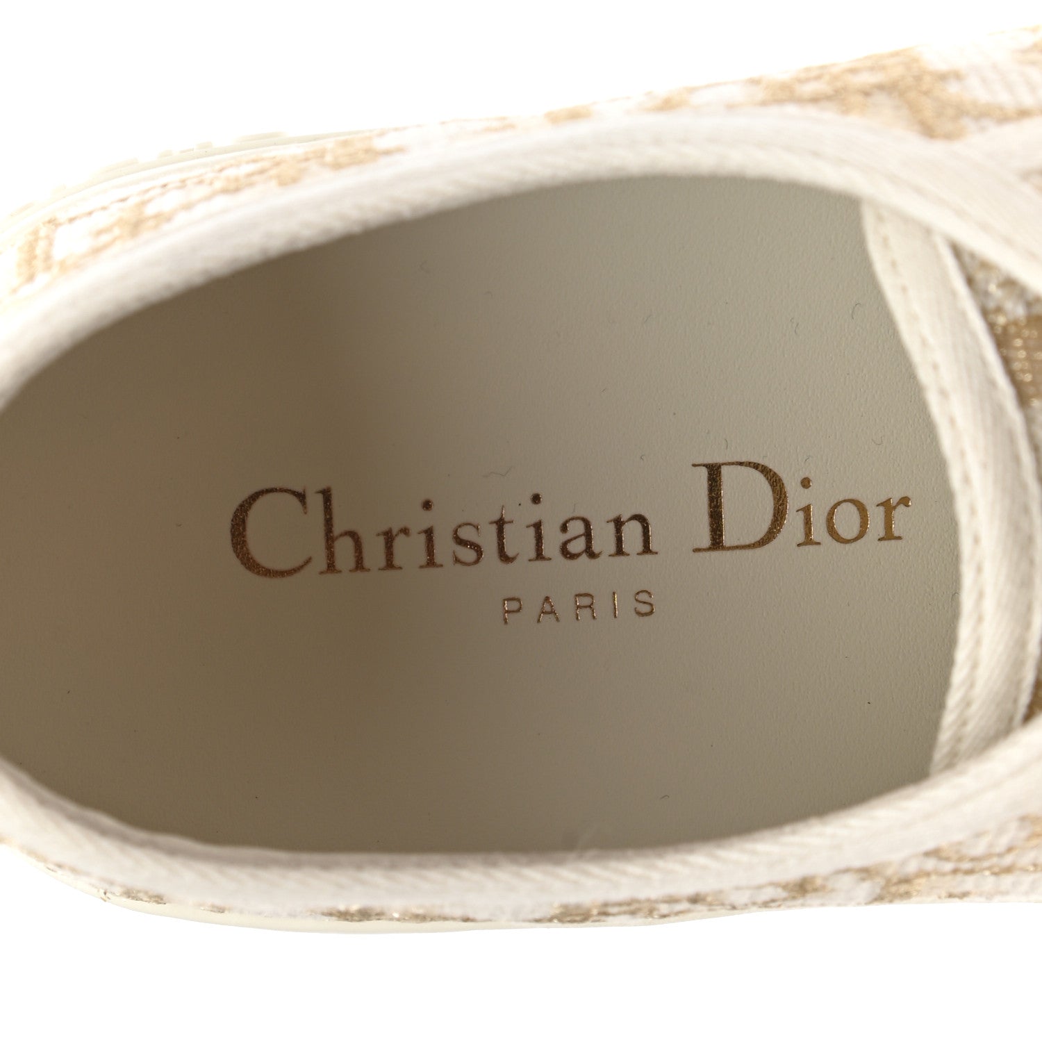 Christian Dior Canvas Oblique Walk'N'Dior Low Top Sneakers 39 Gold 7 of 9