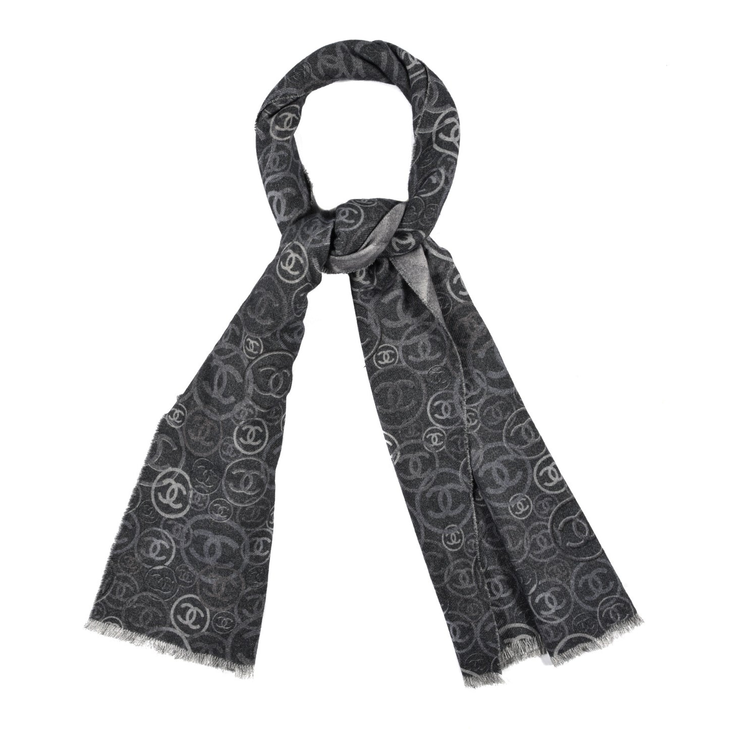 Cashmere CC Map Reversible Quilted Stole Grey