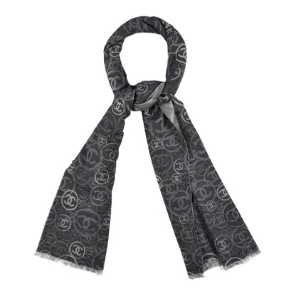 Chanel Cashmere CC Map Reversible Quilted Stole Grey 1 of 4