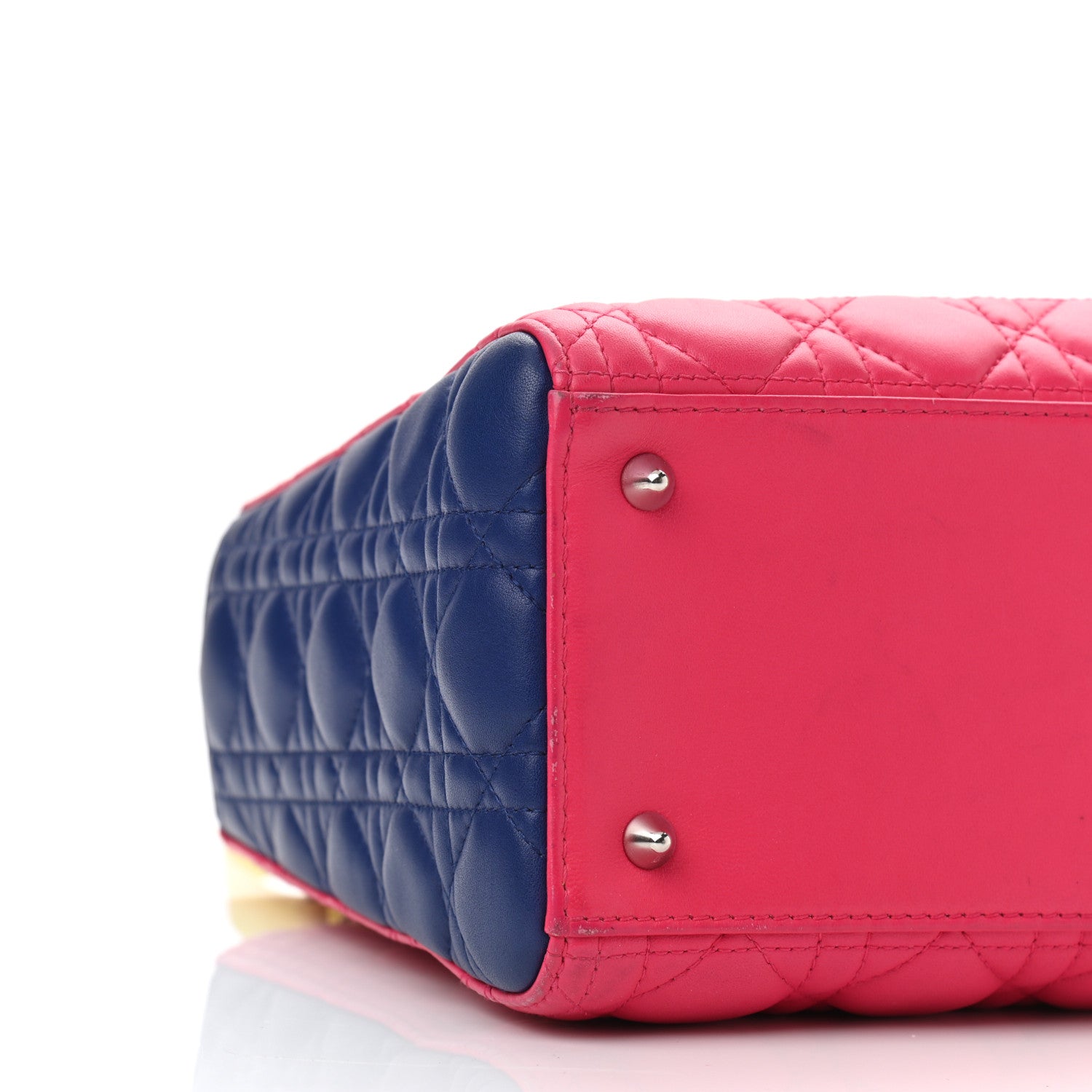 Christian Dior Lambskin Cannage Medium Tri-Color Lady Dior Pink Blue Yellow 14 of 15