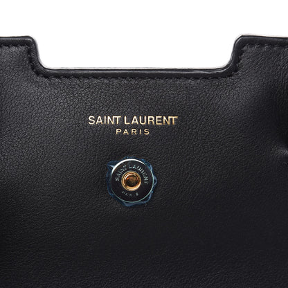 Saint Laurent Calfskin Suede Small Monogram Downtown Cabas Black 7 of 15