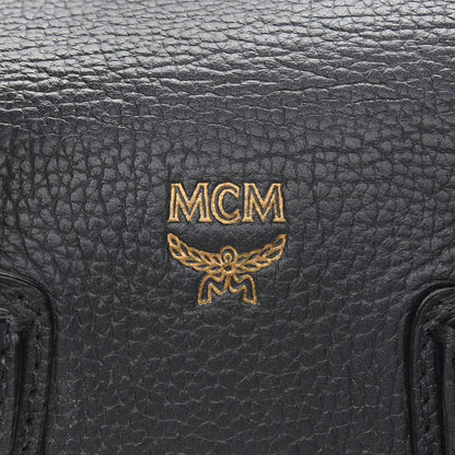MCM Grained Calfskin Mini Milla Tote Phantom Grey 6 of 9