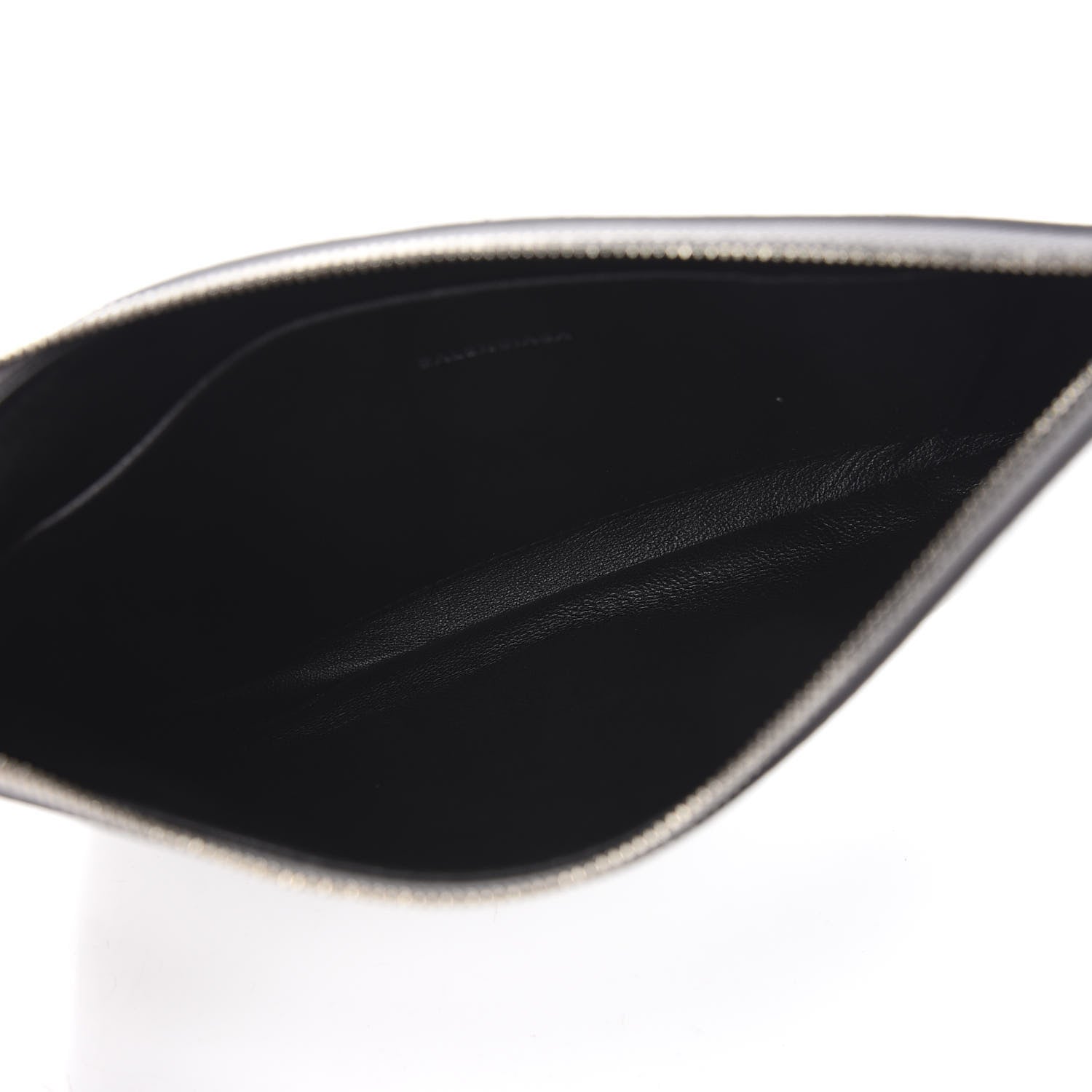 Balenciaga Metallic Goatskin Logo Large Everyday Zip Pouch Argent Black 4 of 6