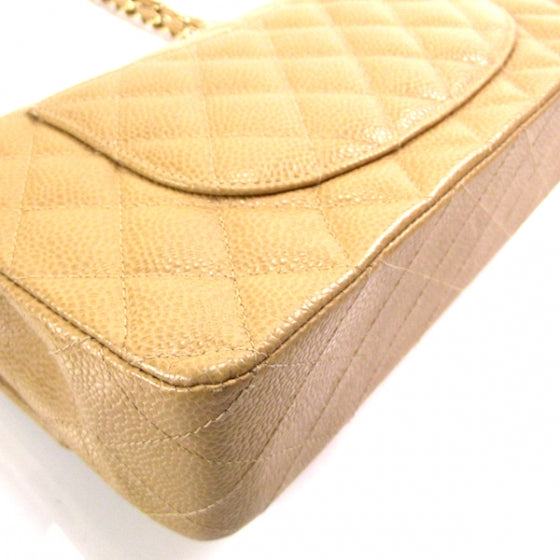 Chanel Caviar Quilted Medium Double Flap Beige 5 of 13