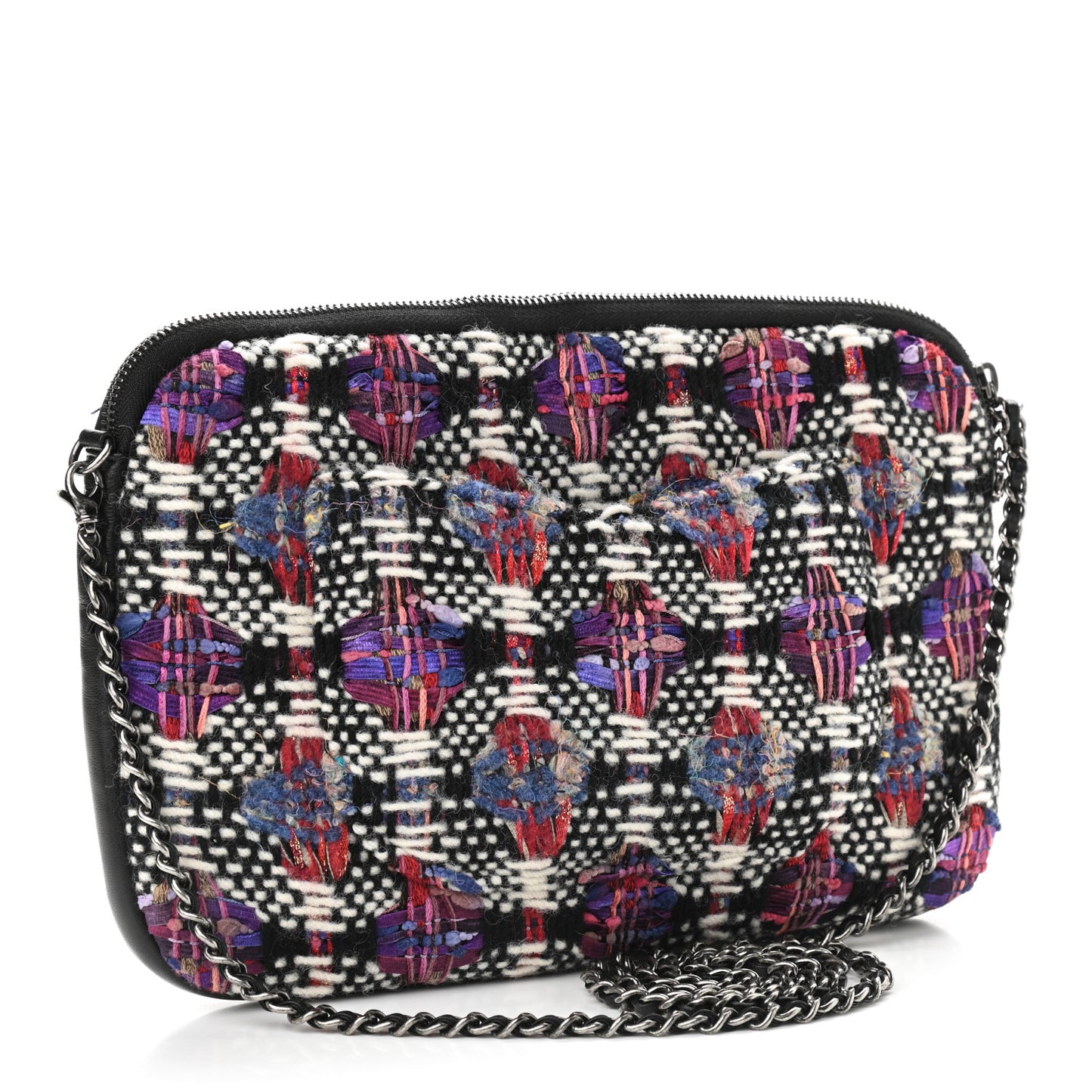 Tweed Lambskin Girl Shoulder Bag Multicolor Black
