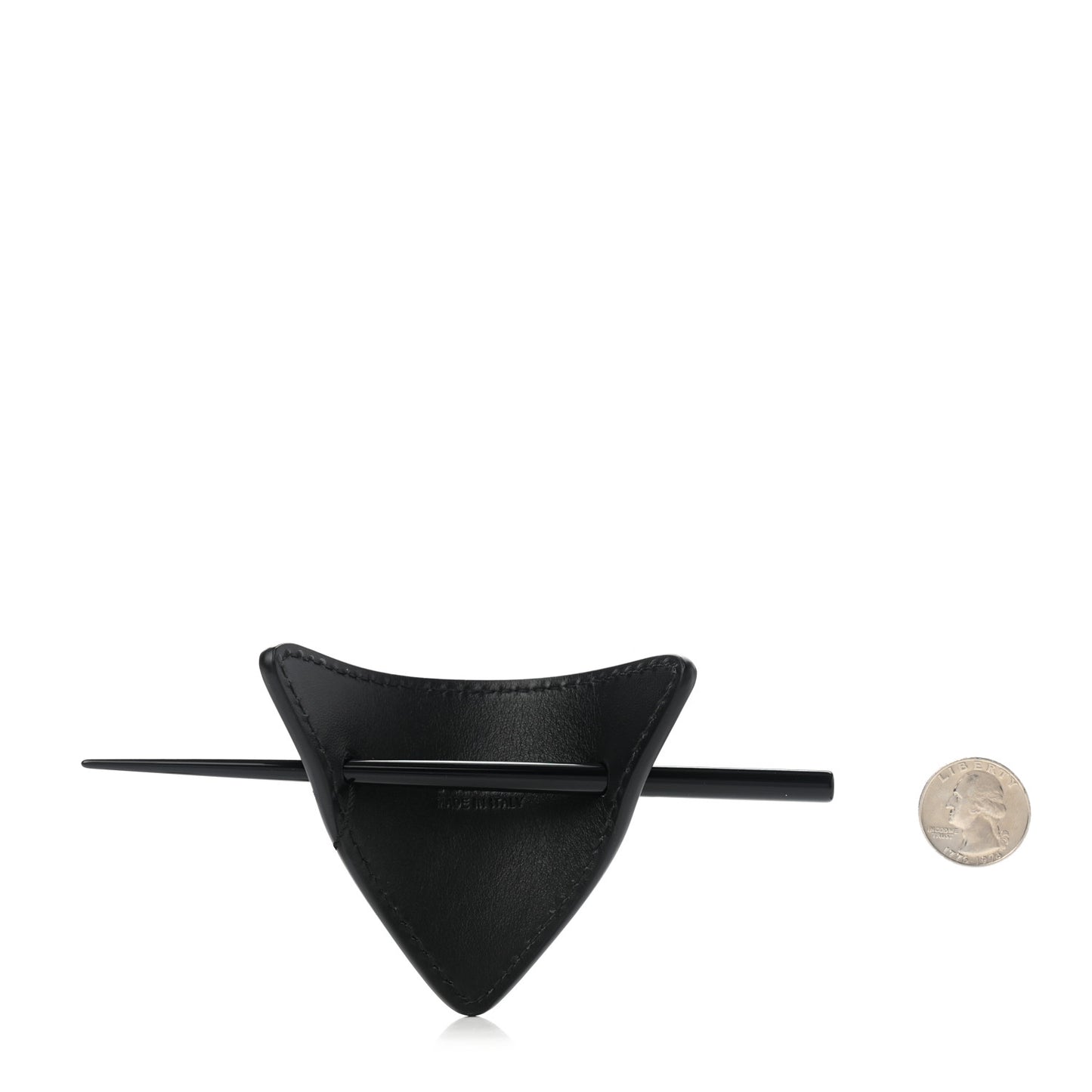 City Calfskin Hair Clip Black