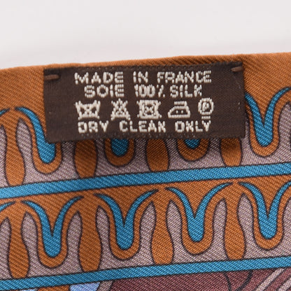 Hermes Silk Geometrie Cretoise Twilly Etoupe Marron Ciel 3 of 5