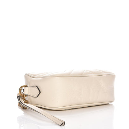 Gucci Calfskin Matelasse Mini GG Marmont Chain Shoulder Bag White 4 of 7