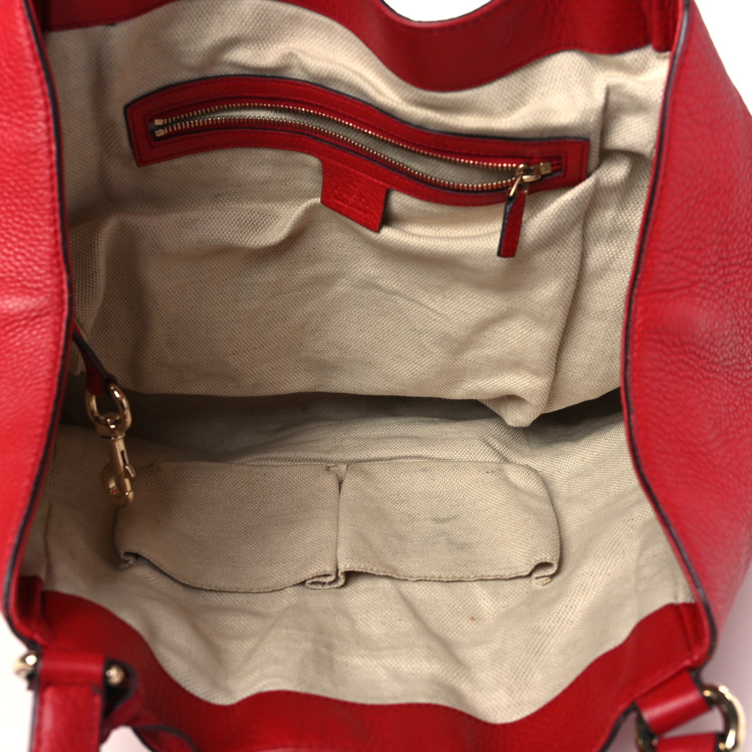 Gucci Pebbled Calfskin Medium Soho Shoulder Bag Red 5 of 10