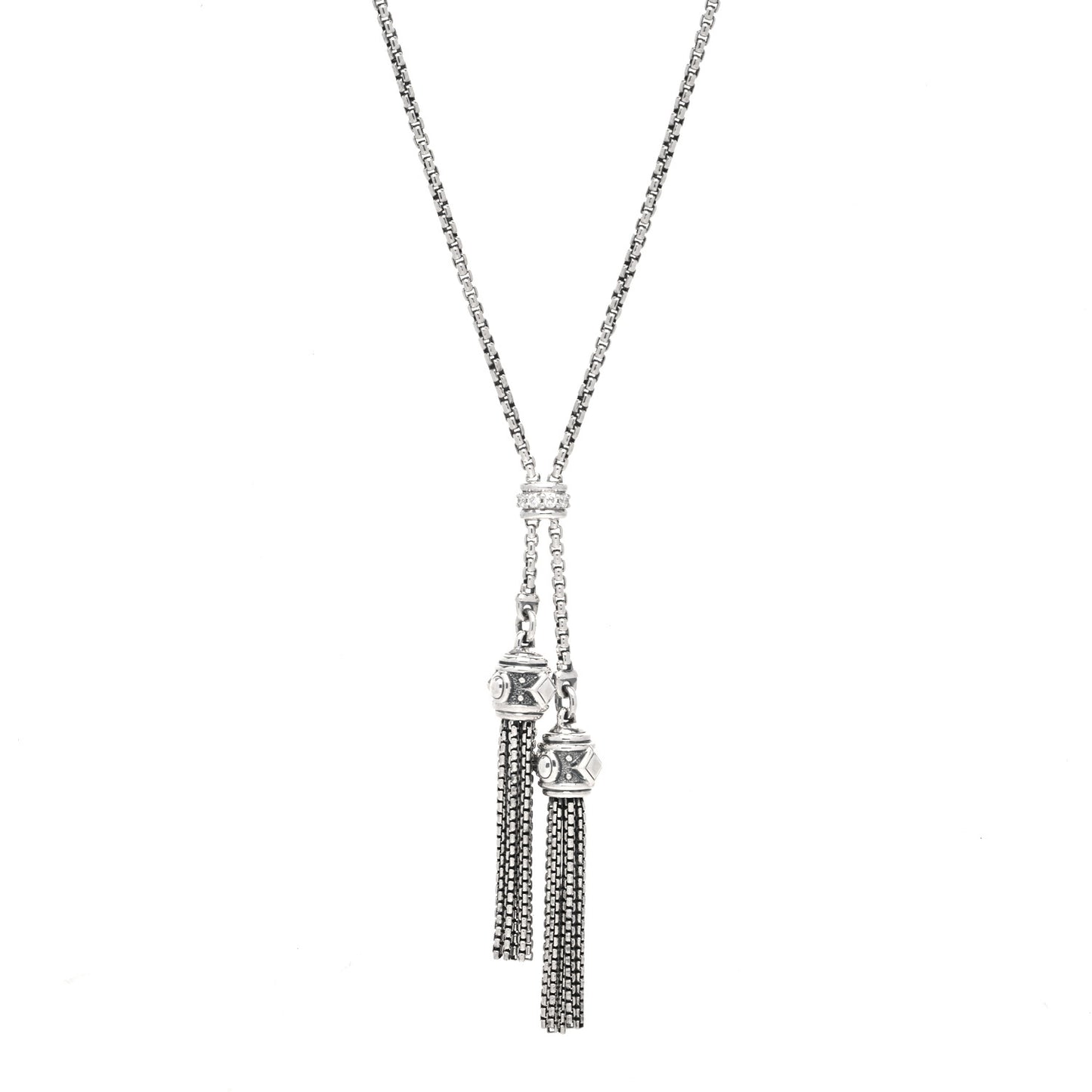 Sterling Silver Diamond Renaissance Tassel Necklace