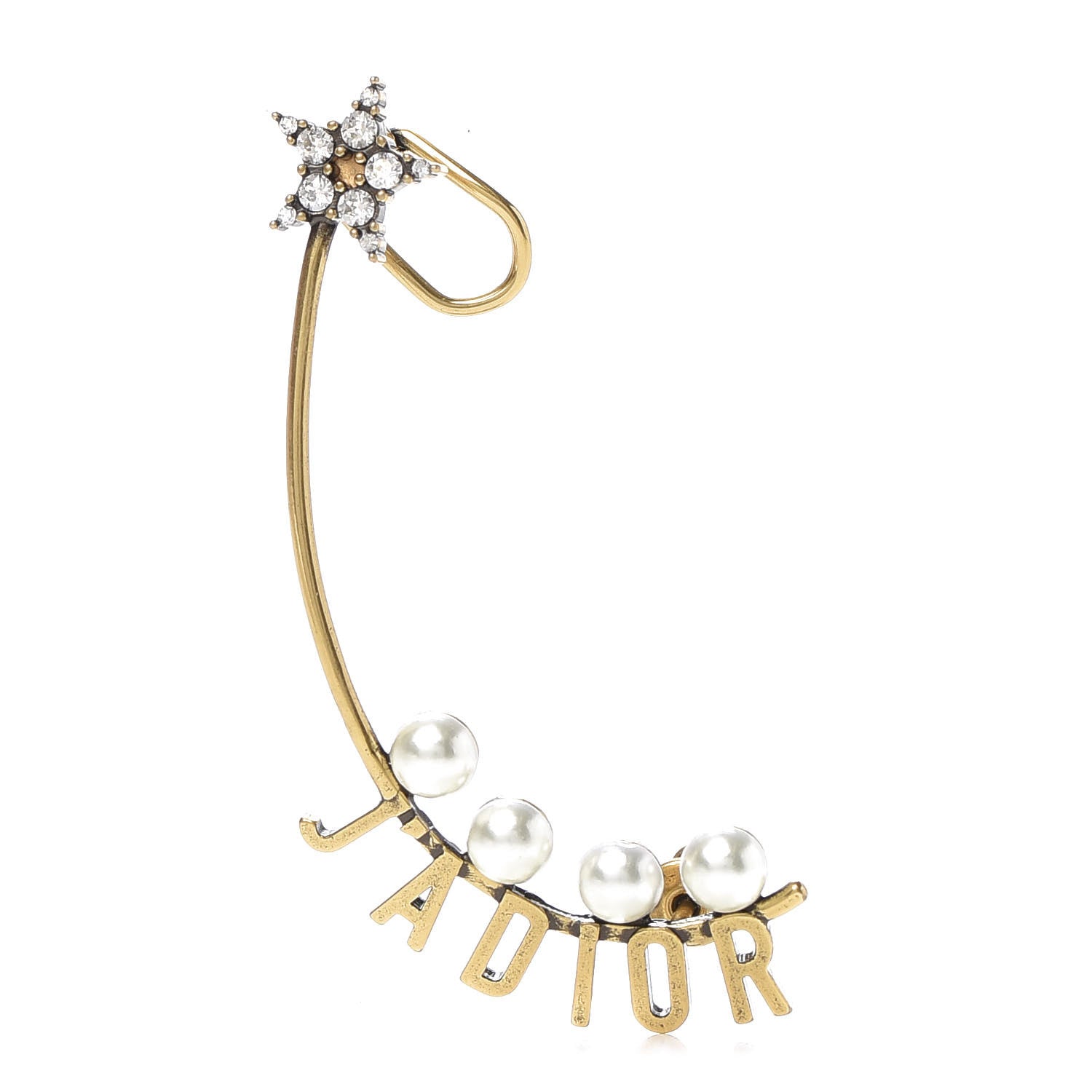 Christian Dior Pearl Crystal J'Adior Earring Gold 1 of 4