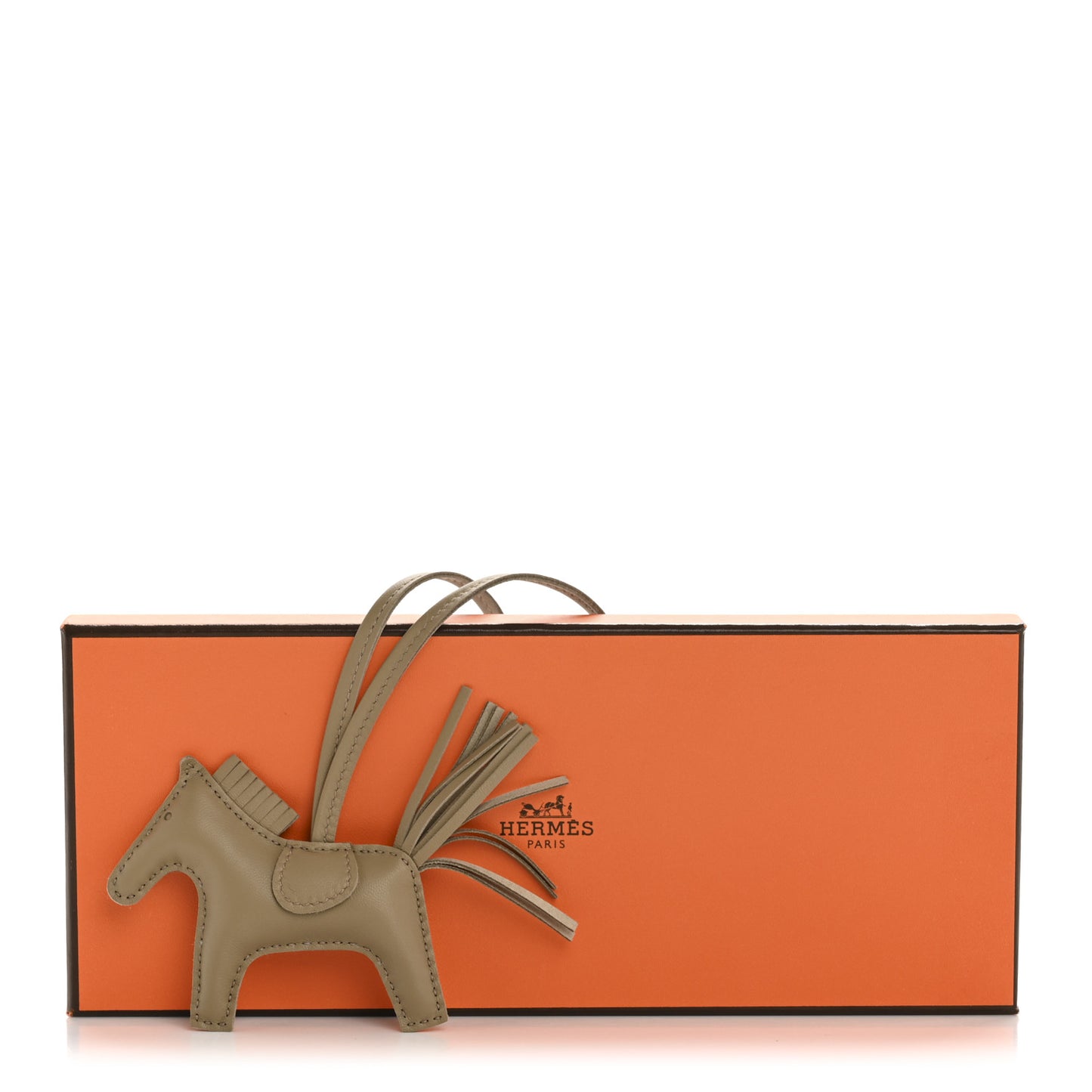 Milo Lambskin Grigri Rodeo Horse Bag Charm PM Beige Marfa
