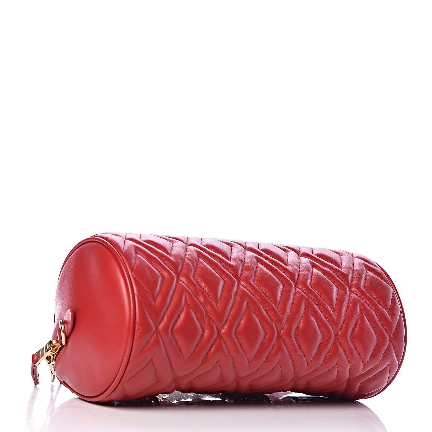 Soft Calf Quilted Cylinder Shoulder Bag Fuoco