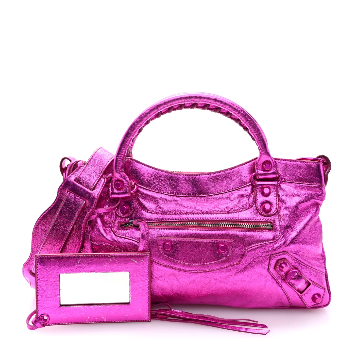 Metallic Chevre Classic Hardware First Magenta