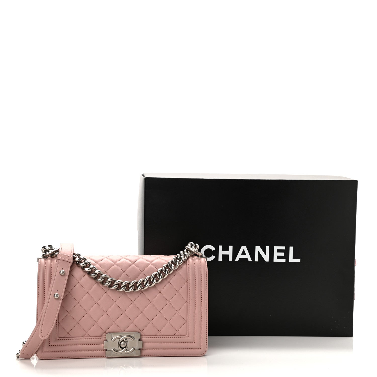 Chanel Calfskin Quilted Medium Boy Flap Light Pink 11 of 11