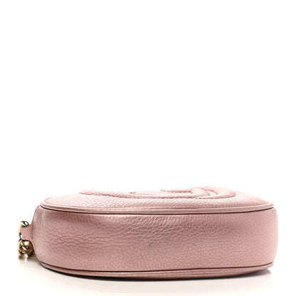 Gucci Metallic Pebbled Calfskin Mini Soho Chain Bag Pink 3 of 9