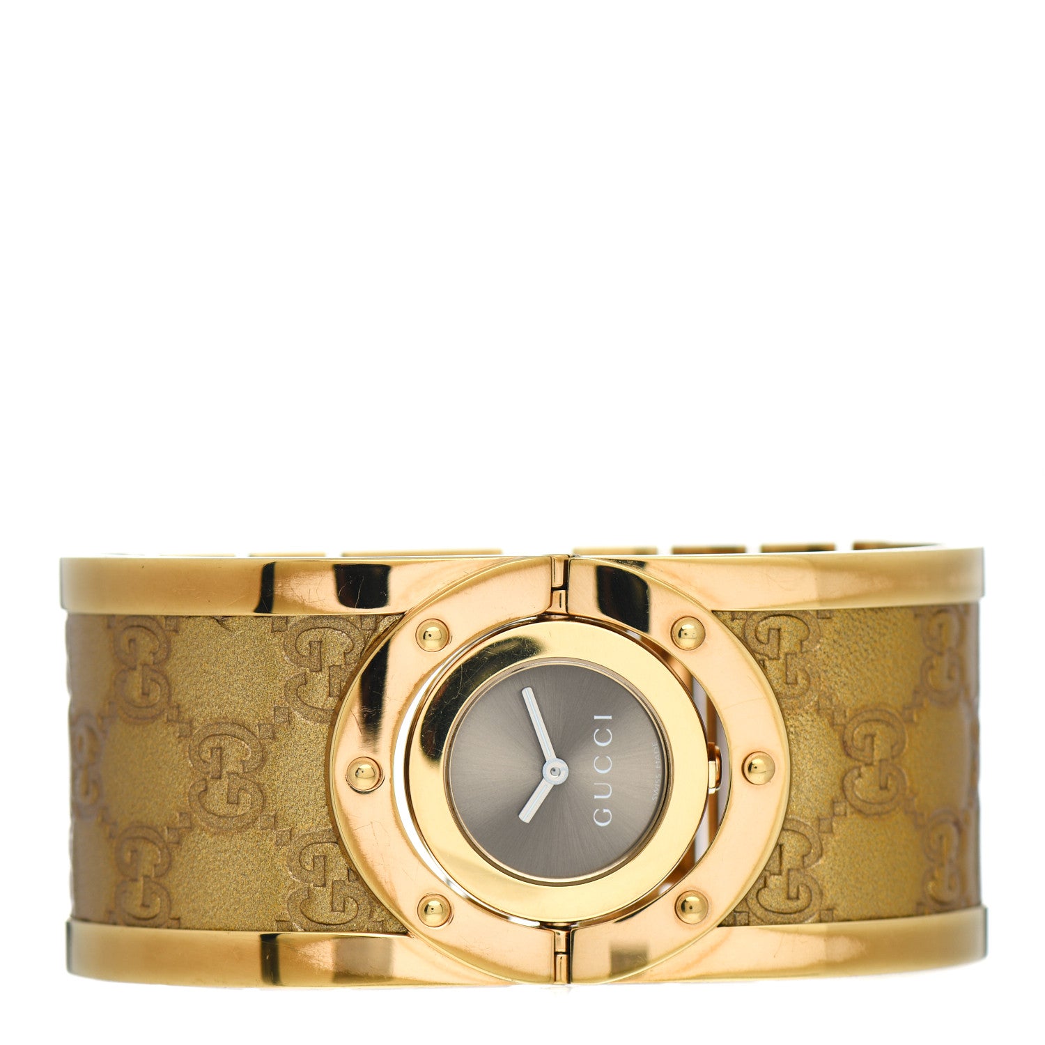 Gucci Stainless Steel Calfskin 33mm Twirl Quartz Watch Bronze 2 of 4